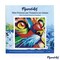 Figured'Art Mini Paint by Numbers Kit for Adults with Frame Feline Pop Art Small format 8"x8" - Craft Art Painting DIY Canvas Already Stretched on a Wooden Frame
